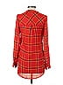 GB 100% Polyester Plaid Red Long Sleeve Blouse Size XS - photo 2