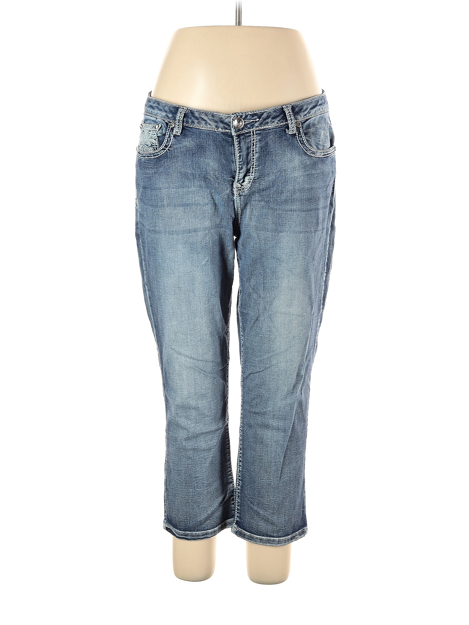 Apt. 9 Solid Blue Jeans Size 16 - 48% off