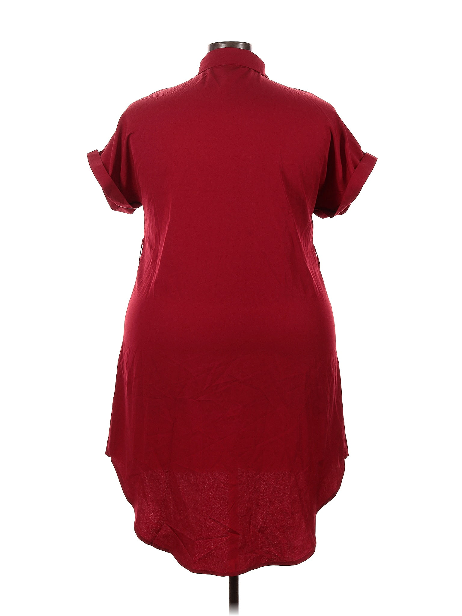 Shein 100% Polyester Solid Maroon Burgundy Casual Dress Size 3X (Plus) -  40% off