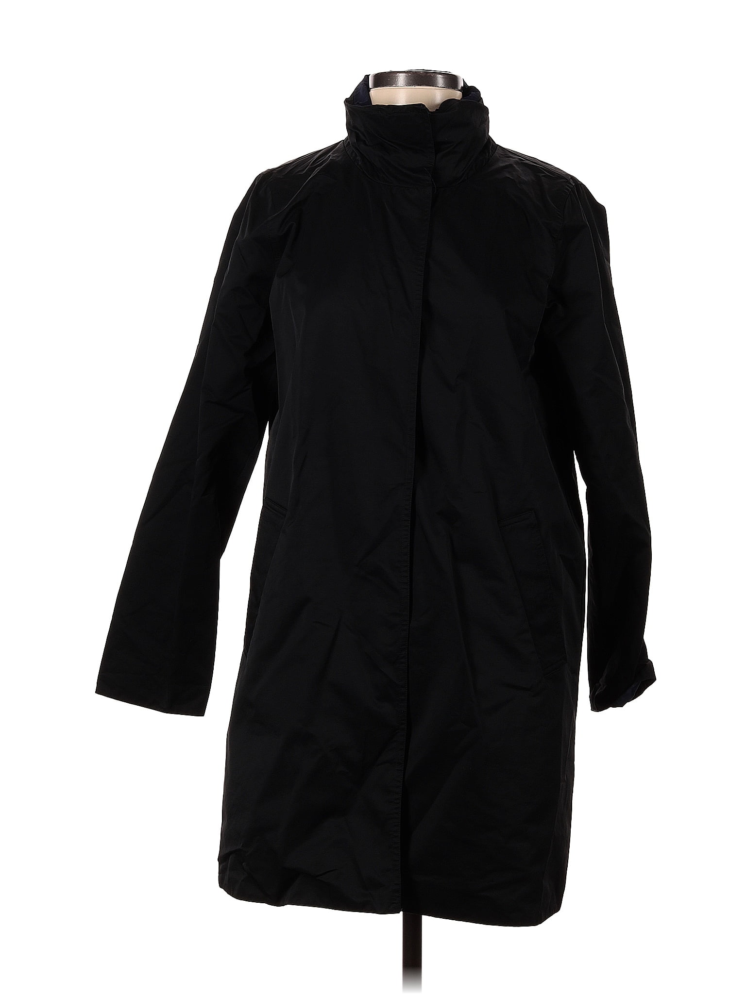 Eileen Fisher Solid Black Raincoat Size XXS 71 off ThredUp