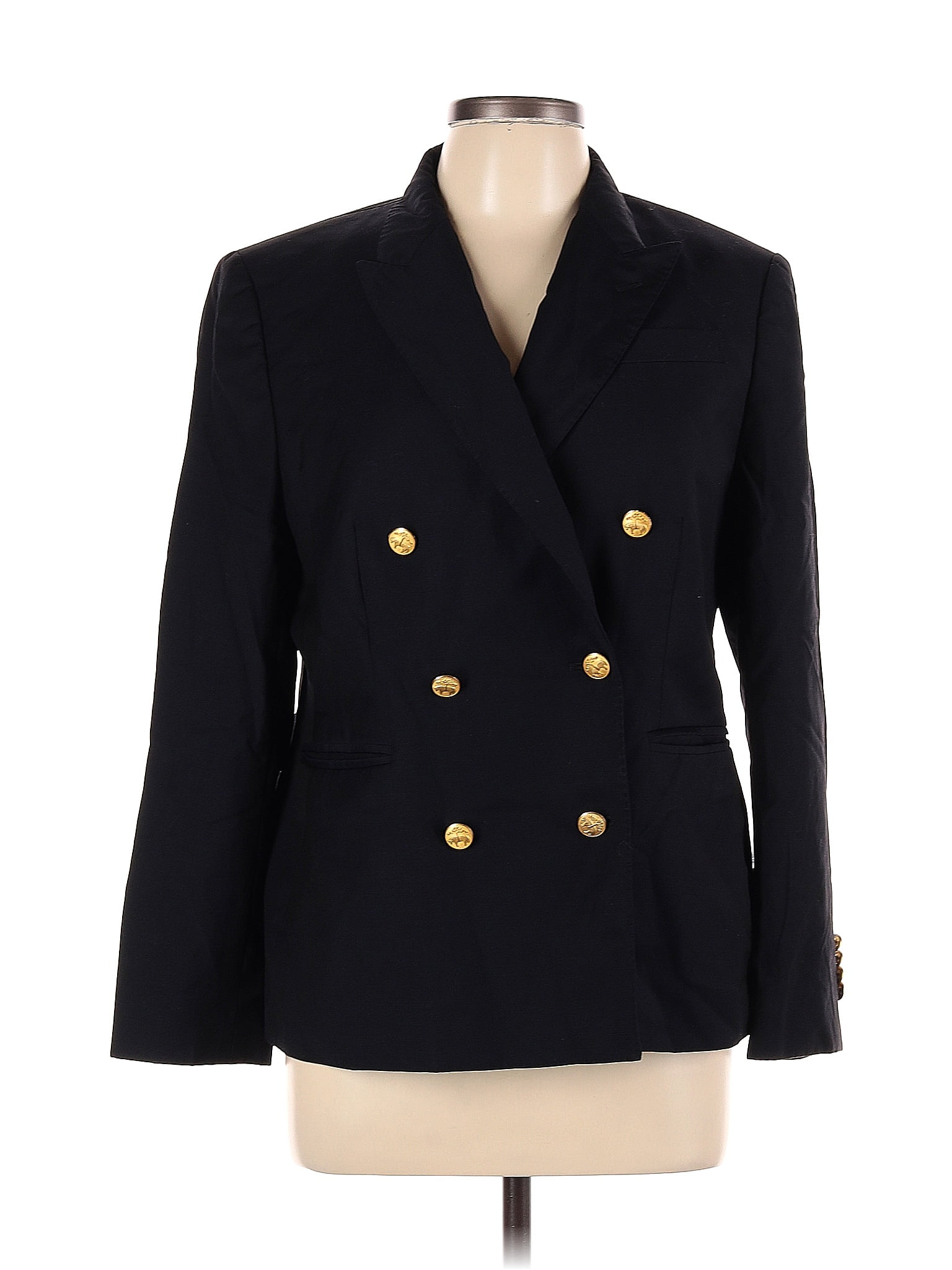Blazer Femme Brooks Brothers Noir - Taille 6 - En Coton Doublé Laine - Poches - Occasion Très Bon état