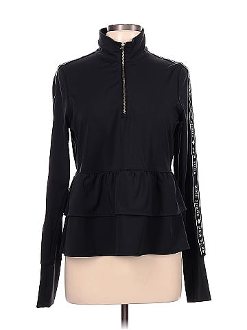 Kate Spade New York Solid Black Track Jacket Size L - 73% off