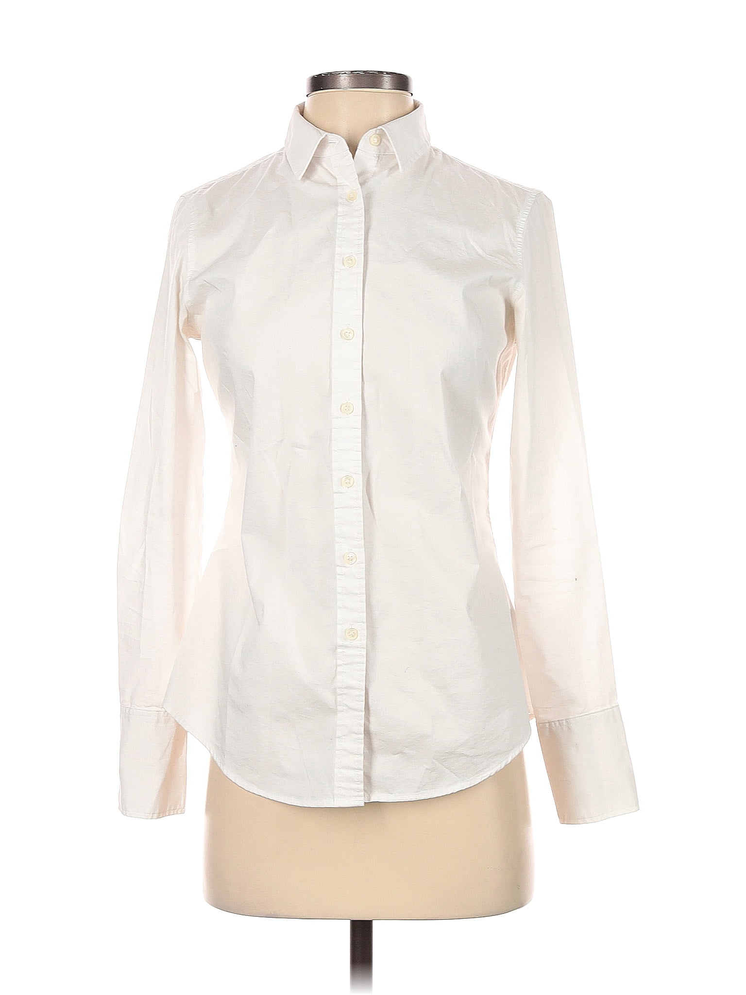 Banana Republic White Ivory Long Sleeve Button Down Shirt Size 0 77