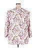 Lauren Conrad Floral Floral Motif Pink Long Sleeve Blouse Size 2X (Plus) - photo 2
