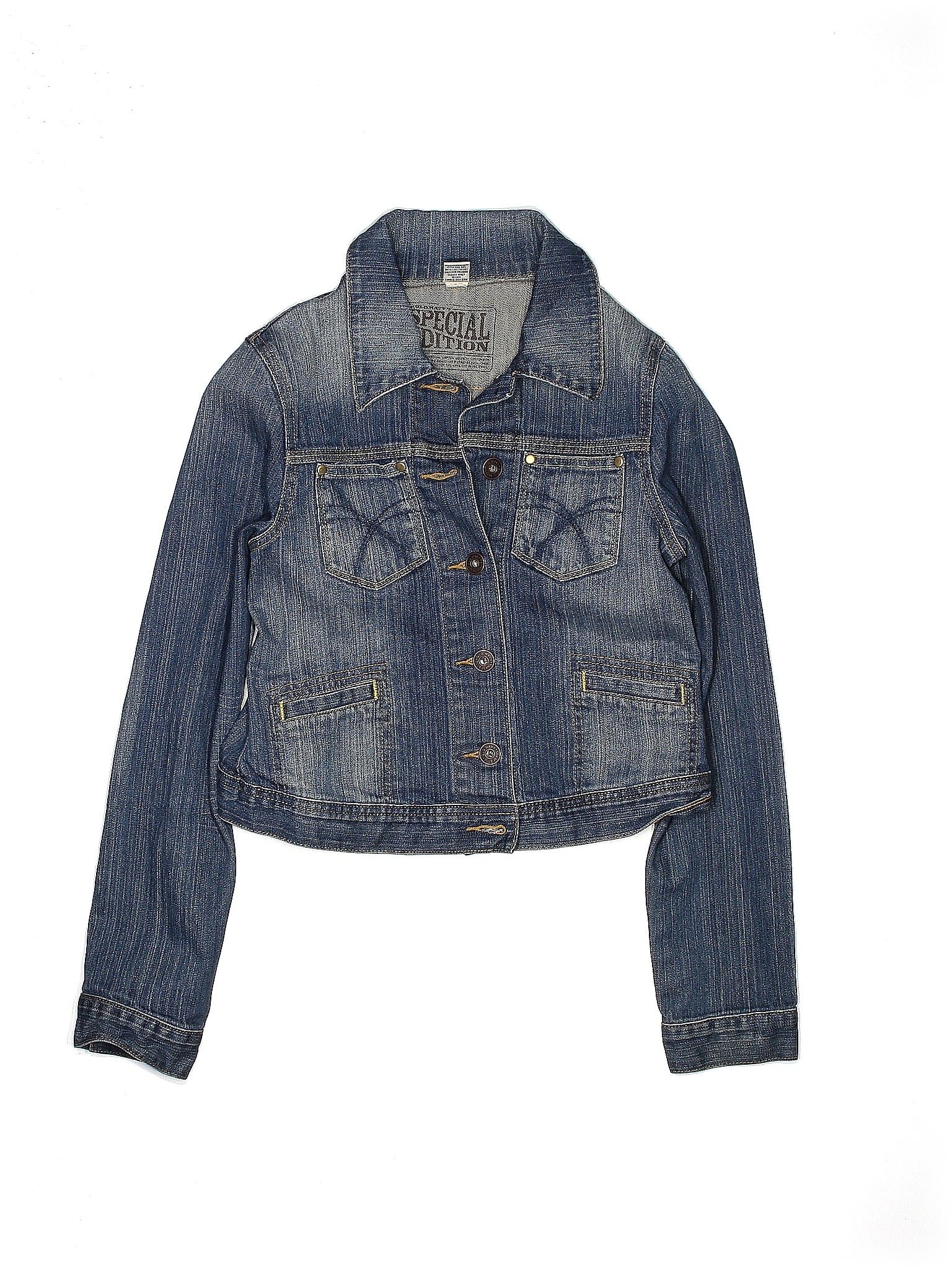 Special Editions Solid Blue Denim Jacket Size 8 - 65% Off | ThredUp