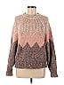 Joie Marled Chevron-herringbone Hearts Color Block Chevron Ombre Brown Pullover Sweater Size M - photo 1