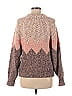 Joie Marled Chevron-herringbone Hearts Color Block Chevron Ombre Brown Pullover Sweater Size M - photo 2