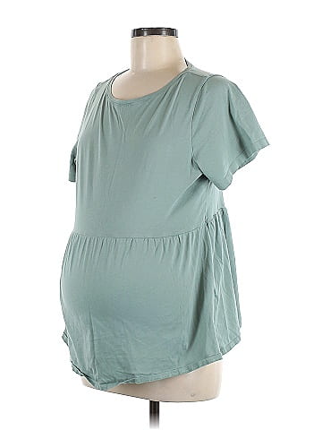 Gap - Maternity 100% Cotton Green Teal Short Sleeve T-Shirt Size M ( Maternity) - 46% off
