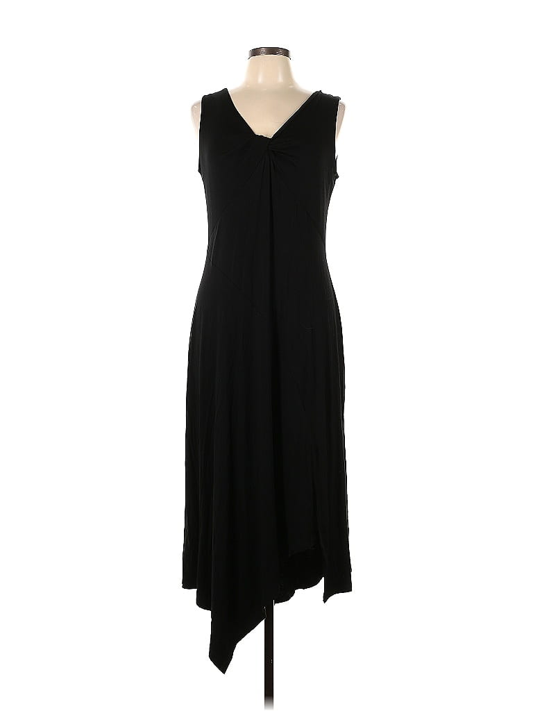 Spense Solid Black Casual Dress Size L - photo 1