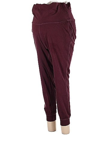 Old Navy - Maternity Solid Maroon Burgundy Leggings Size L