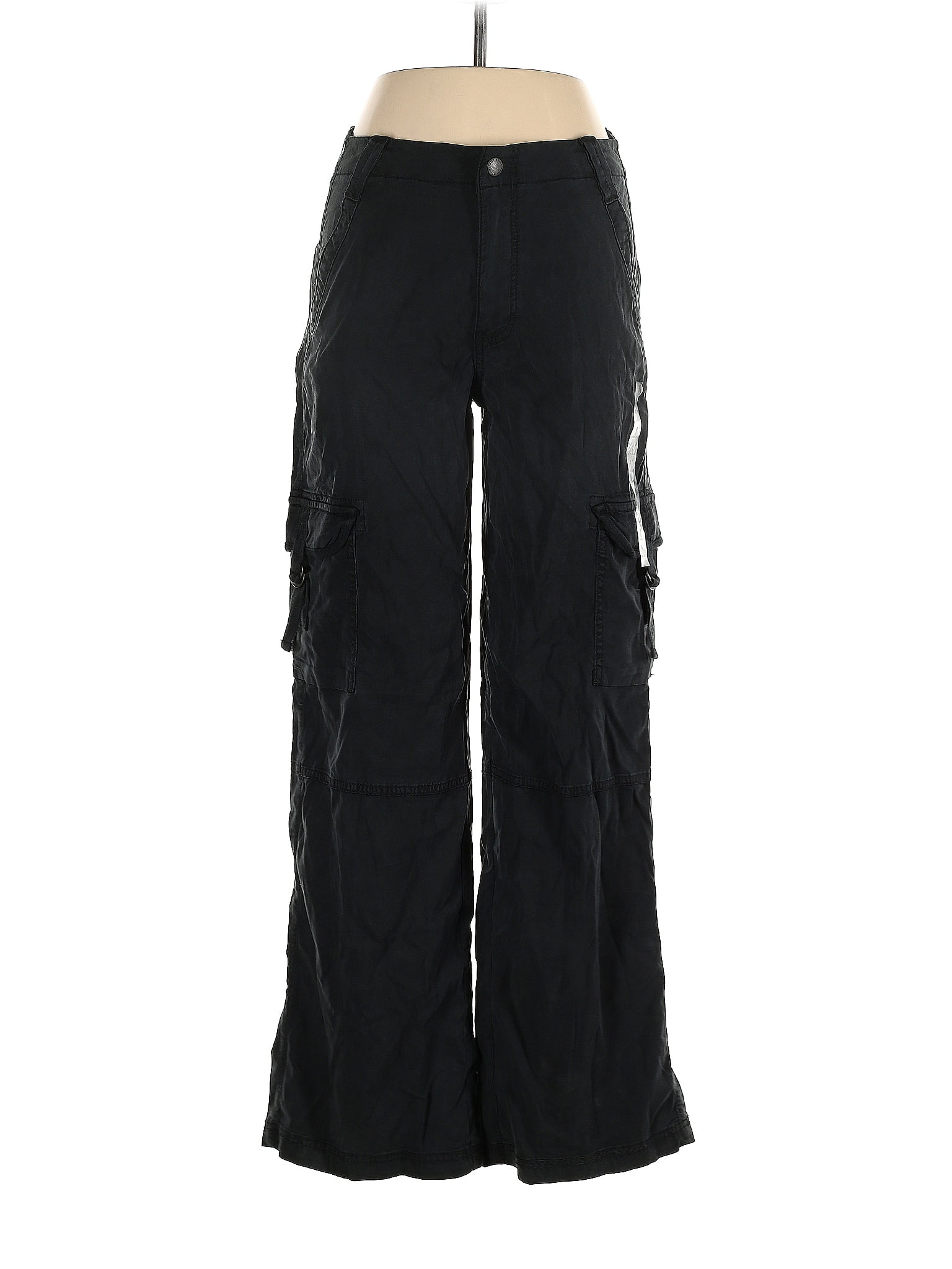 American Eagle Outfitters Solid Black Cargo Pants Size 4 51 off