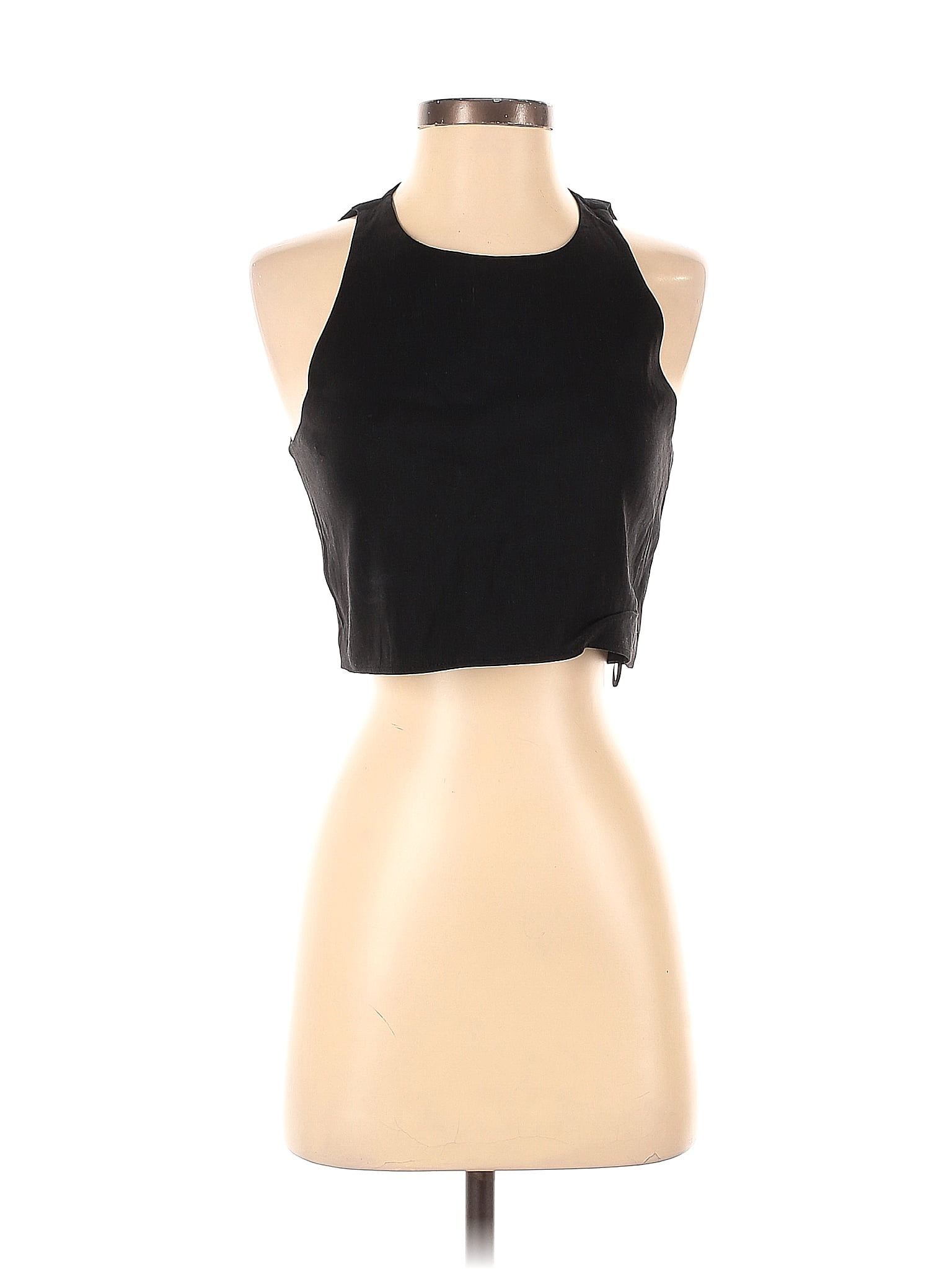 Zara Solid Black Sleeveless Blouse Size S 30 Off Thredup