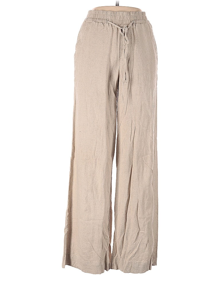 A New Day Solid Tan Linen Pants Size XS - 45% off | ThredUp