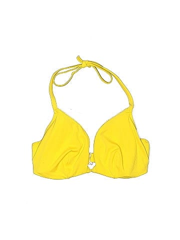 Shade & Shore Solid Yellow Swimsuit Top Size 38DD - 50% off