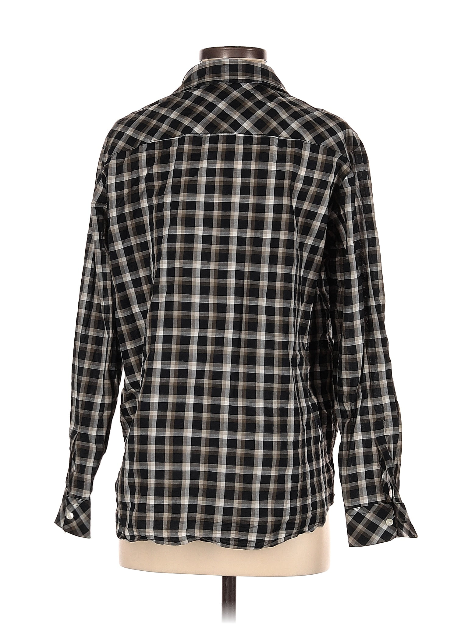 Lucky Brand 100% Cotton Plaid Gray Long Sleeve Button-Down Shirt Size XL -  69% off