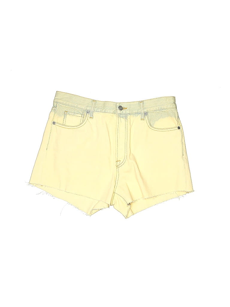 ETRO 100% Cotton Yellow Ivory Margot Dip Dye Cutoff Jean Shorts Size 28 waist - photo 1