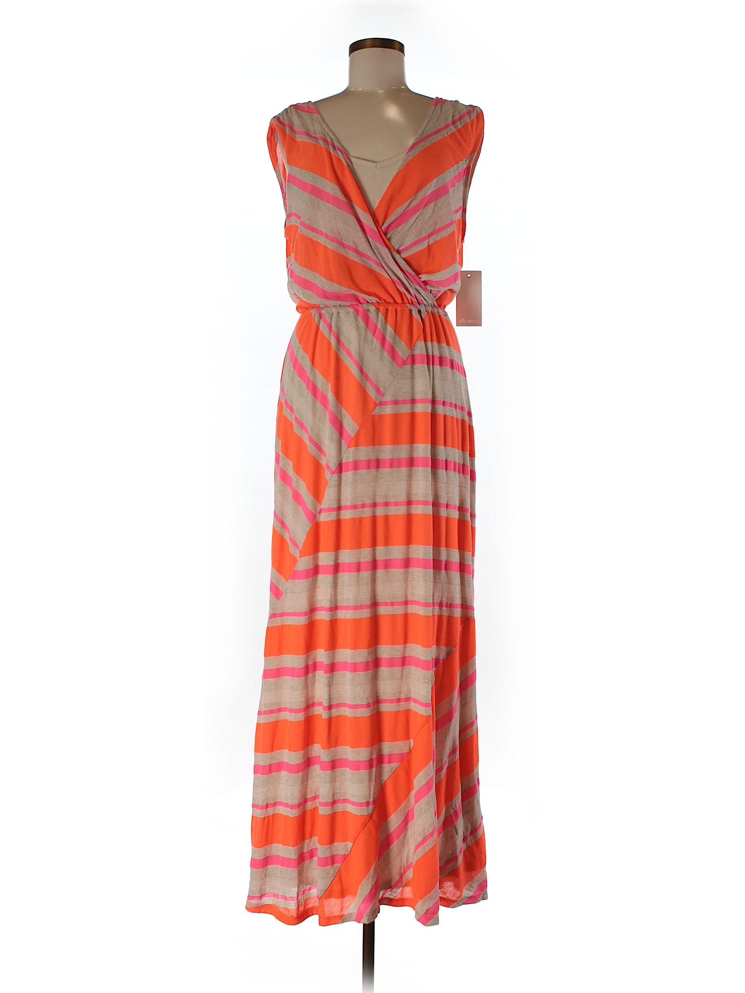 Ella Moss Stripes Beige Casual Dress Size L - 75% off | thredUP