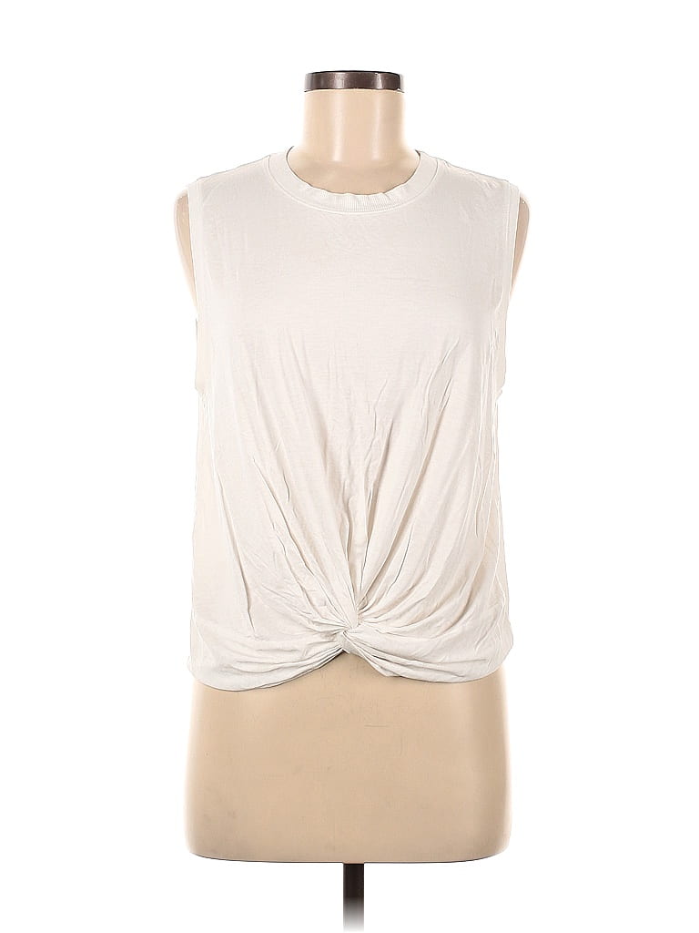 Zella White Ivory Sleeveless T-Shirt Size M - 60% off | ThredUp