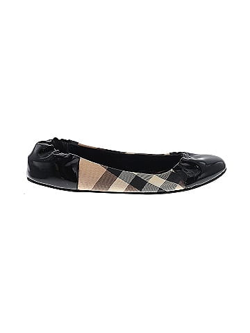 Burberry flats clearance black