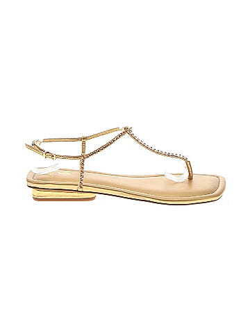 Sarto by Franco Sarto 100 Leather Solid Metallic Gold Sandals