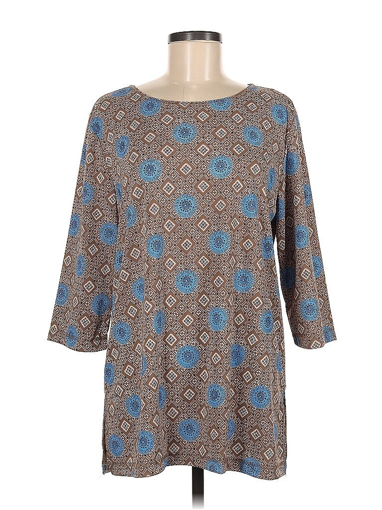 Diane von Furstenberg 100% Polyester Brown 3/4 Sleeve Blouse Size M - photo 1