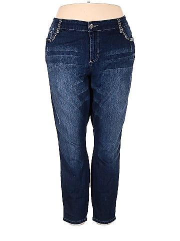 Seven7 Solid Blue Jeans Size 28 (Plus) - 57% off