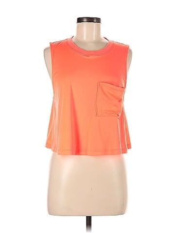 FP Movement 100% Polyester Solid Orange Sleeveless T-Shirt Size M - 60% off