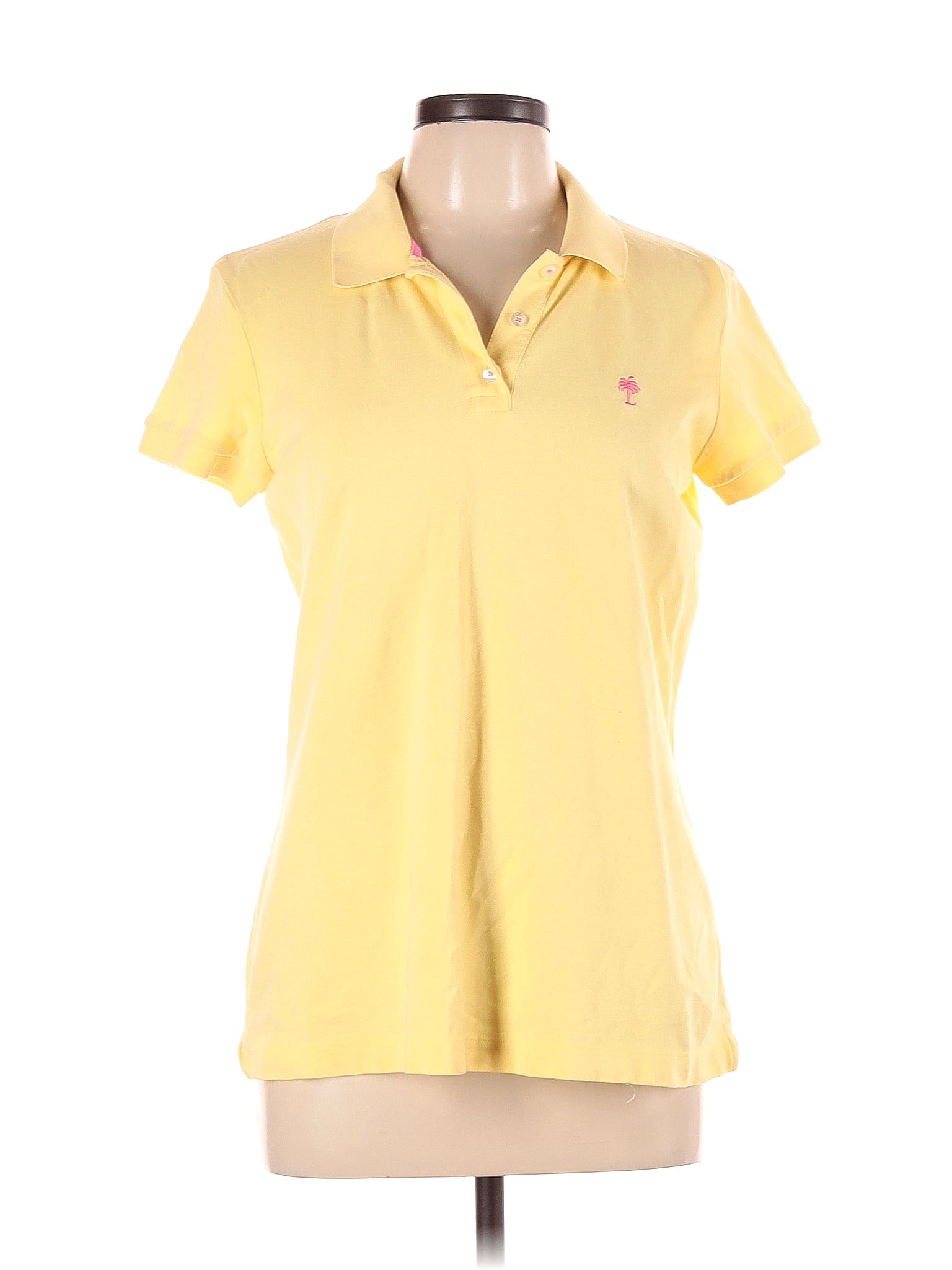 Lilly Pulitzer Solid Yellow Short Sleeve Polo Size L 68 Off Thredup