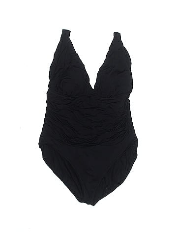 a.n.a. A New Approach Solid Black One Piece Swimsuit Size 14 - 34% off