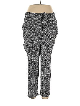 NEW Women's SERRA Black White Drawstring Tapered Lounge Pants Size Large L