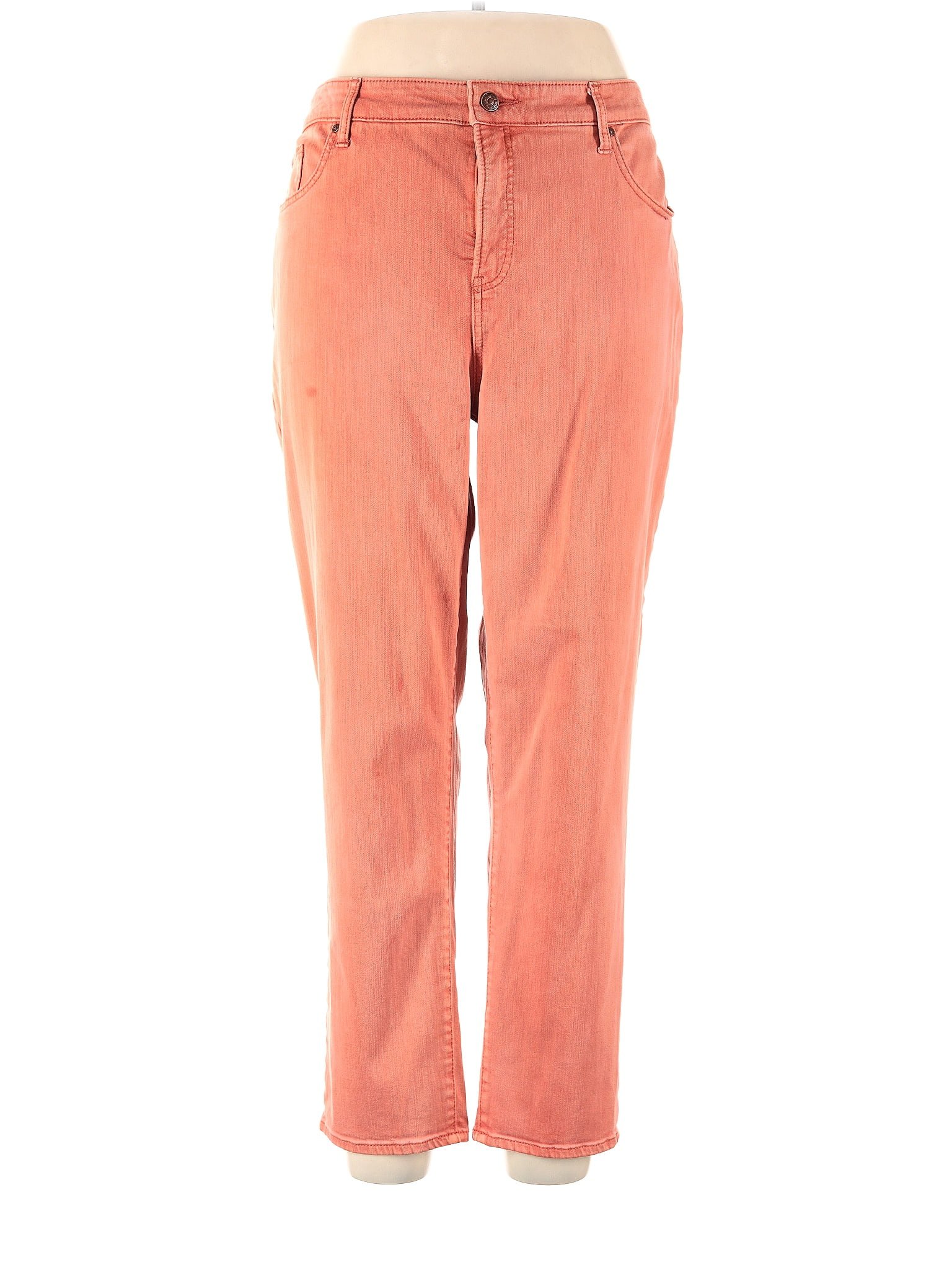 So Slimming by Chico's Solid Pink Orange Jeans Size XL (3) - 72