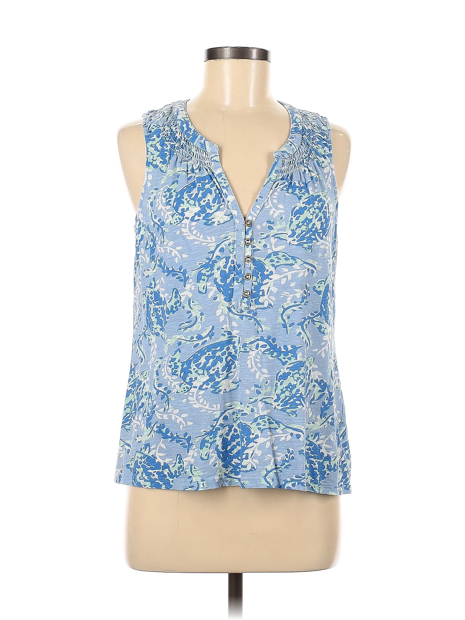 Lilly Pulitzer 100 Cotton Blue Tank Top Size M 56 Off Thredup