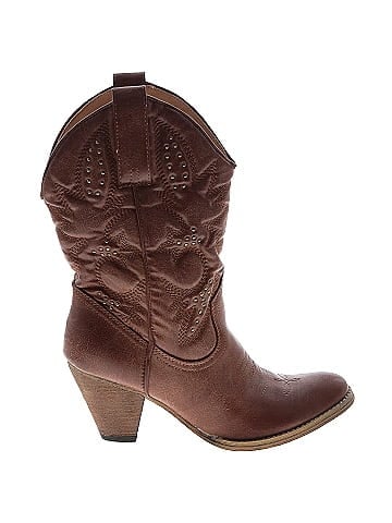 Very Volatile Solid Brown Boots Size 8 1 2 58 off ThredUp