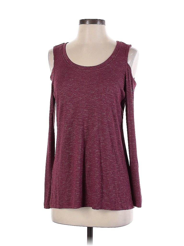 Live and Let Live Burgundy Long Sleeve Top Size S - photo 1