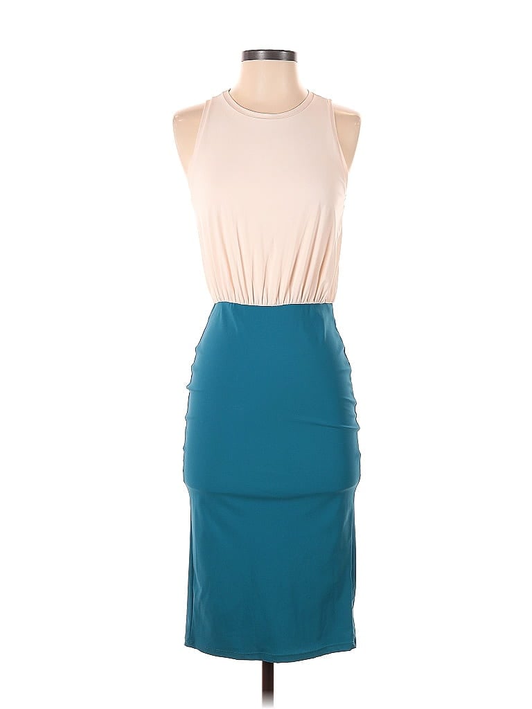 Patrizia Pepe Color Block Teal Casual Dress Size XS (0) - photo 1