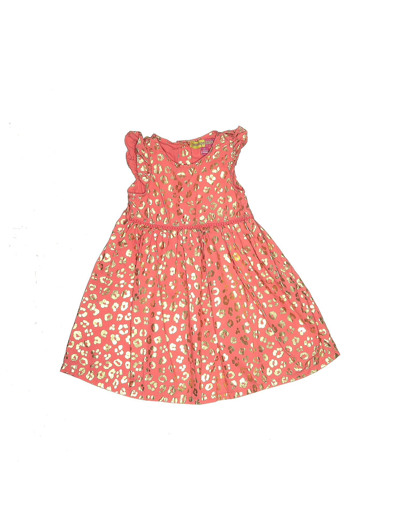 Robe Fille Penelope Mack Brodée Fleurs - Taille 4T (4 Ans) - Rose - Occasion En Bon état