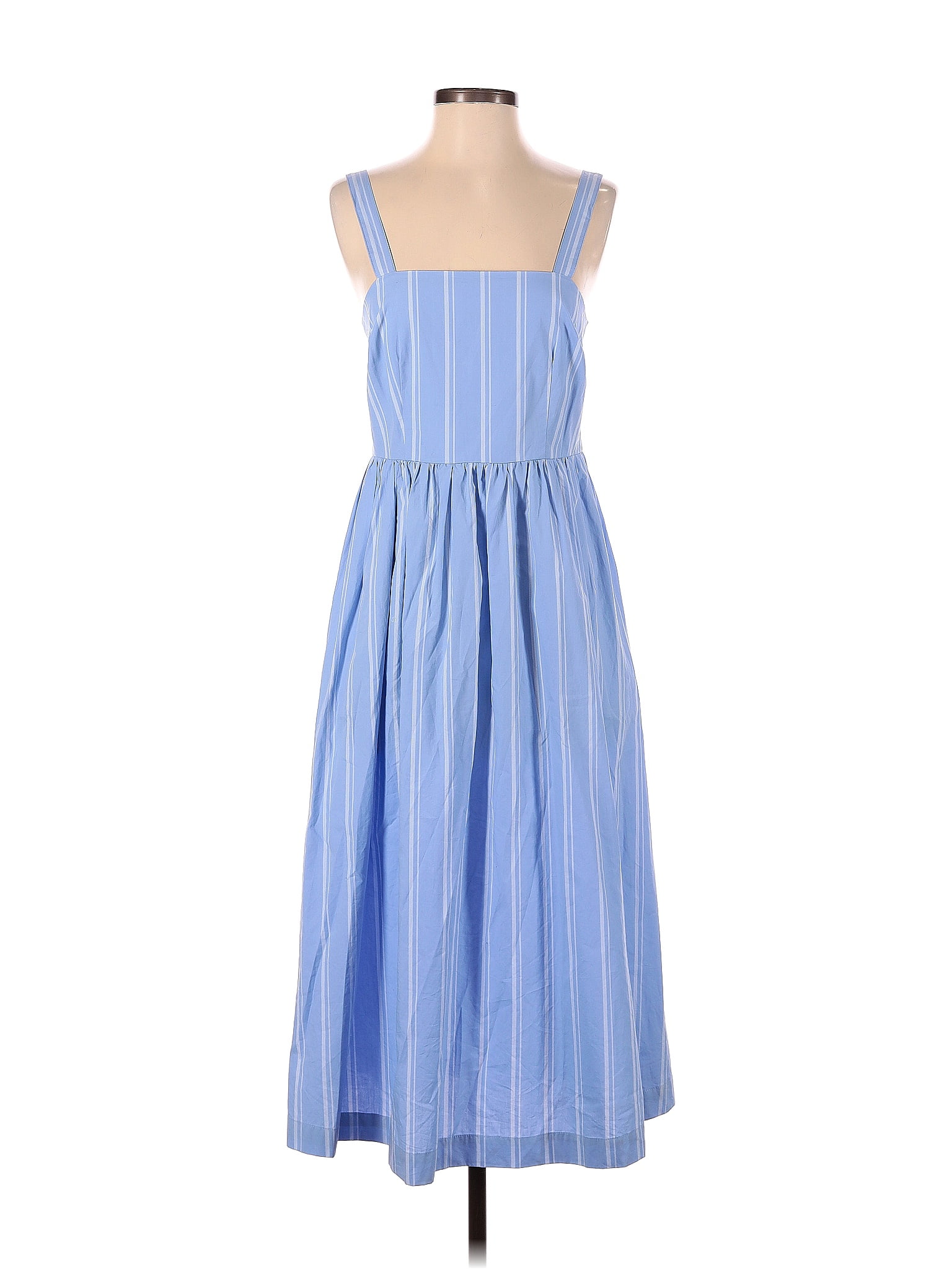 Buy Women Blue Textured Calf-Length Casual Dress Online - 815932