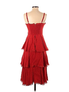 MARCHESA notte Tiered Ruffle Red Cocktail Dress (view 2)