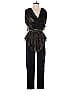 Nuance Jacquard Marled Tweed Brocade Black Jumpsuit Size 9 - photo 1