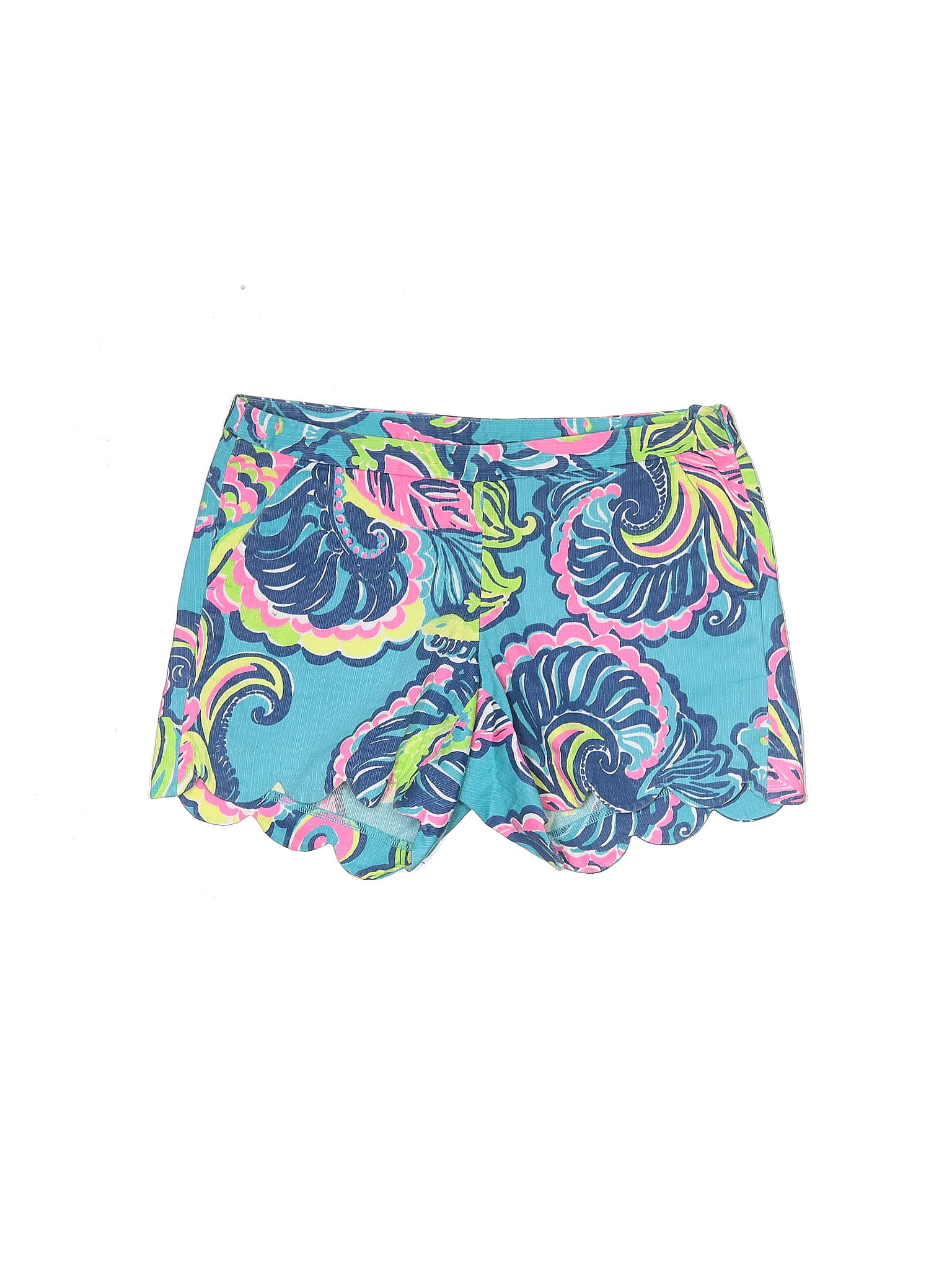 Lilly Pulitzer 100 Cotton Floral Blue Shorts Size 0 61 Off Thredup