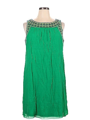 Lucky Brand Solid Green Casual Dress Size XL - 72% off