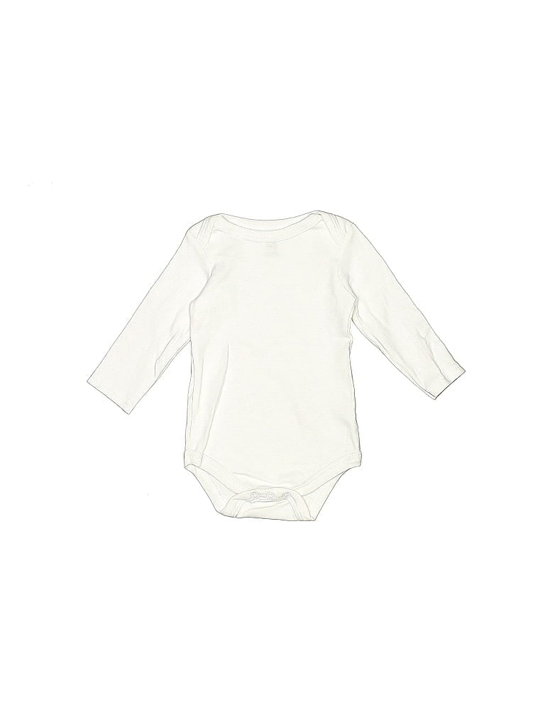 HB Baby 100% Cotton Ivory Long Sleeve Onesie Size 0-3 mo - photo 1