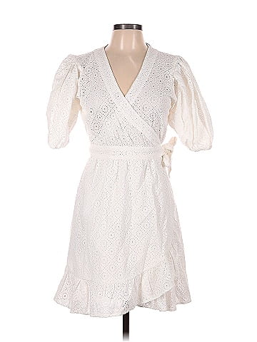 Lucky Brand Solid White Casual Dress Size XL - 67% off