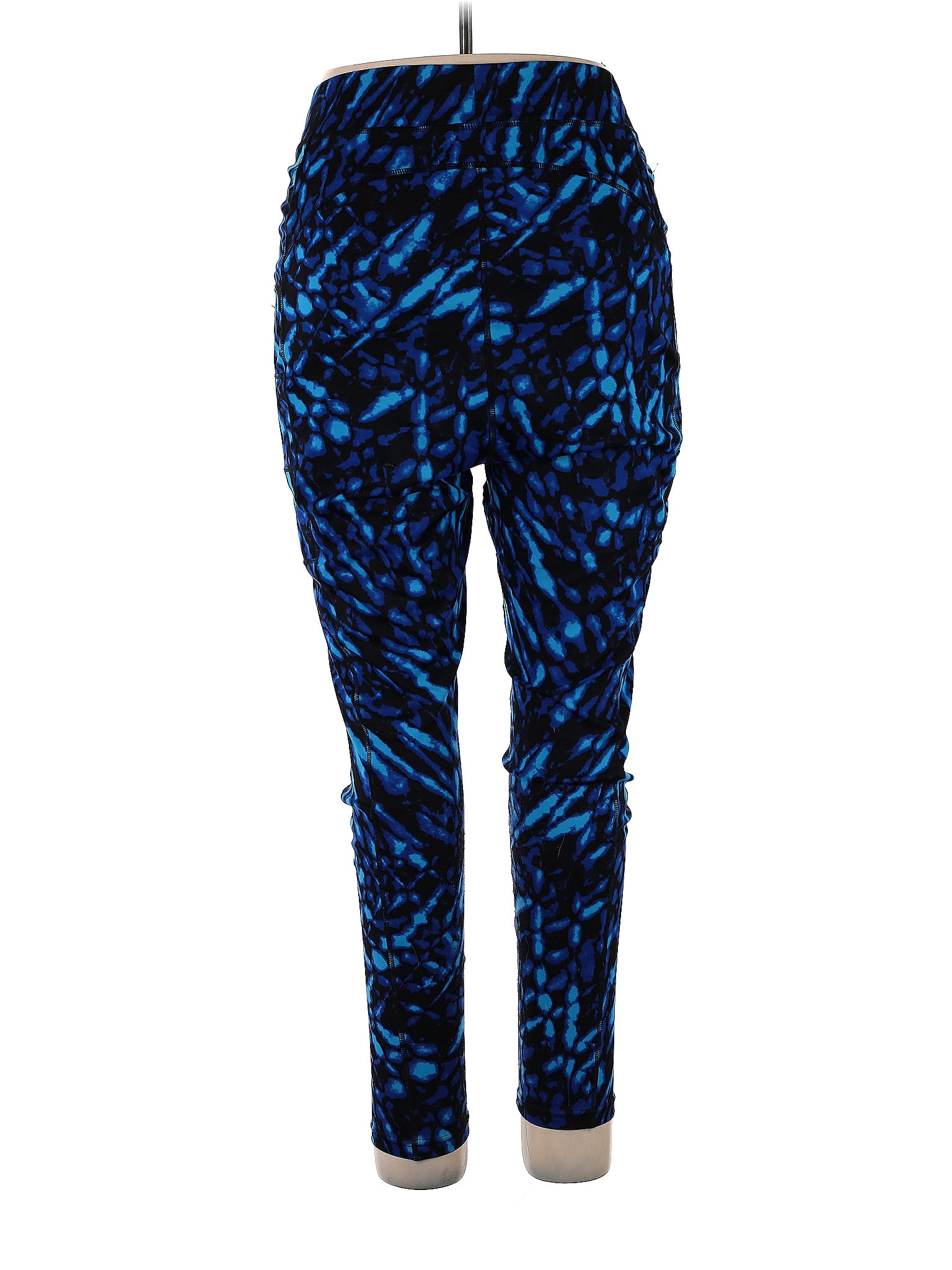 Pop Fit Leopard Print Multi Color Blue Leggings Size 2X (Plus) - 60% off