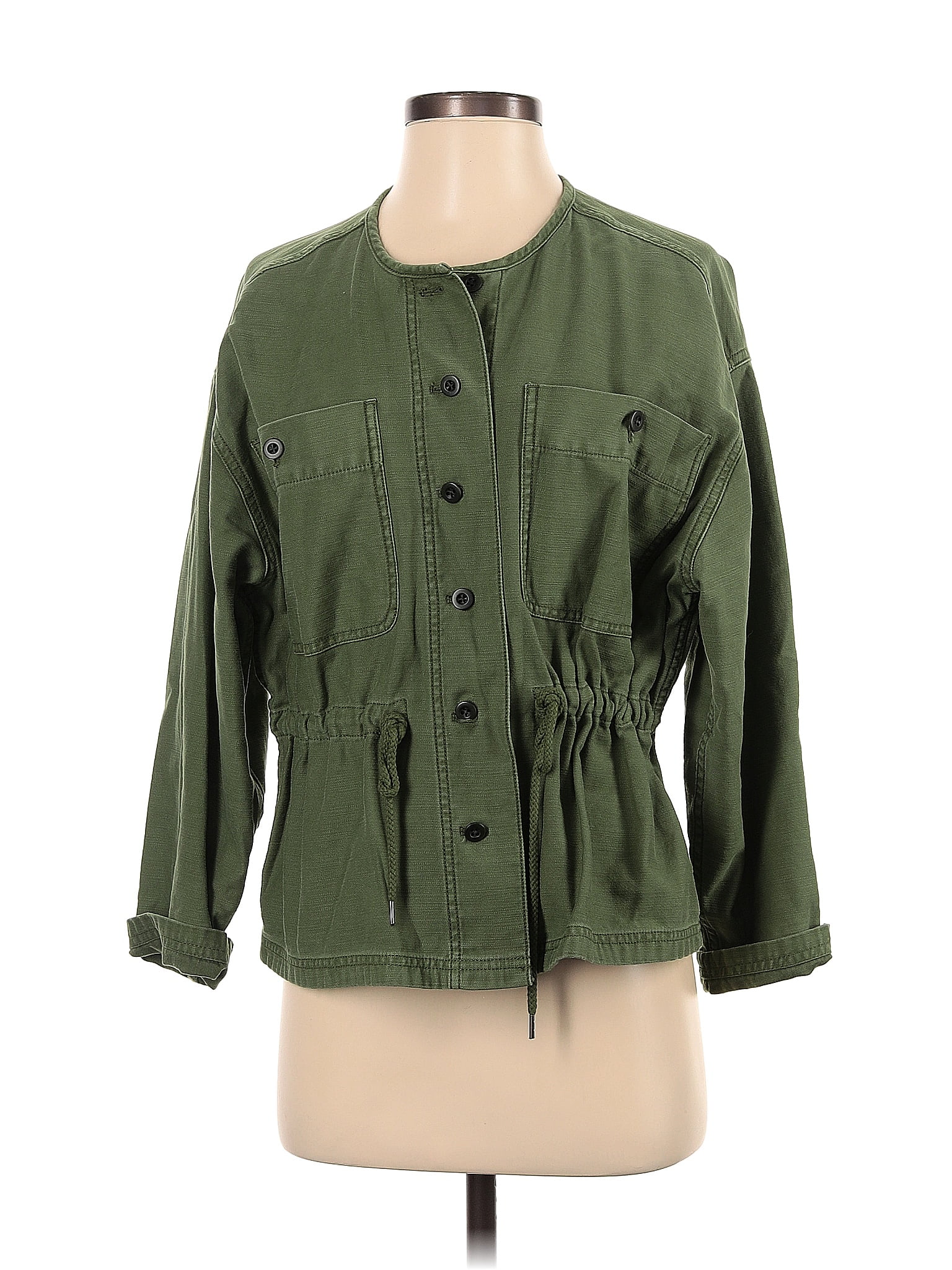 Madewell 100% Cotton Solid Green Jacket Size S - 69% off