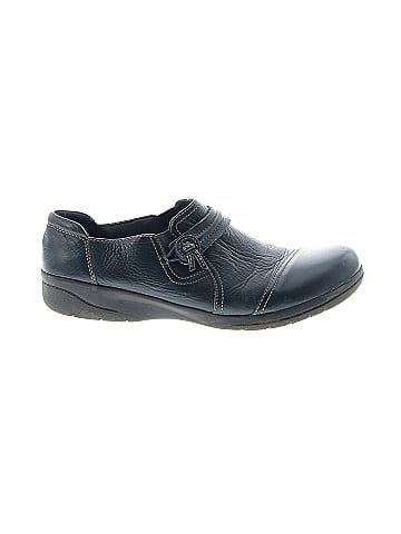 Clarks navy store blue flats