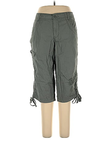 Faded Glory 100% Cotton Solid Green Cargo Pants Size 16 - 36% off