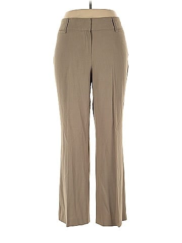 Larry Levine Solid Brown Tan Dress Pants Size 14 - 73% off
