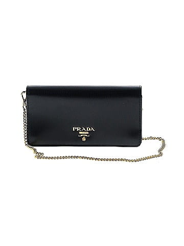 Prada Solid Black Vitello Move Wallet on Chain One Size 22 off