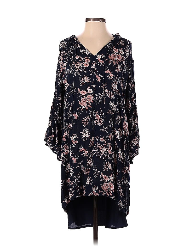 Lucky Brand 100% Viscose Floral Motif Black Casual Dress Size S - photo 1